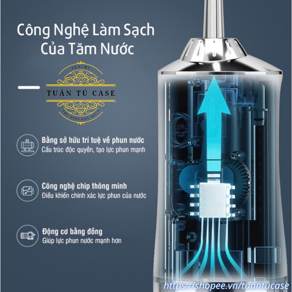 Máy tăm nước cầm tay Oral Irrigator làm sạch răng miệng linh hoạt nhỏ gọn tiện lợi