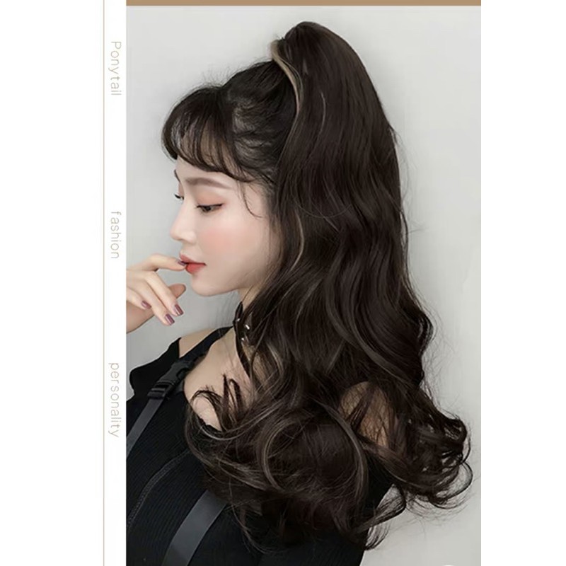 <Kèm Ảnh Thật> Ngoạm xoăn tóc giả line vàng sữa m060