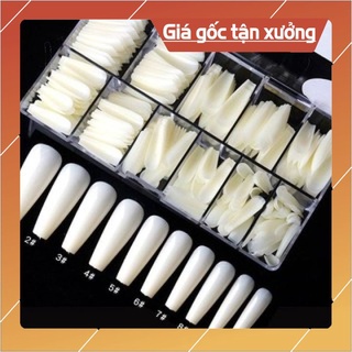 Móng Úp Phom Thang HSM Tem Đỏ , Hộp 500 Móng 2 Màu Trong Và Đục
