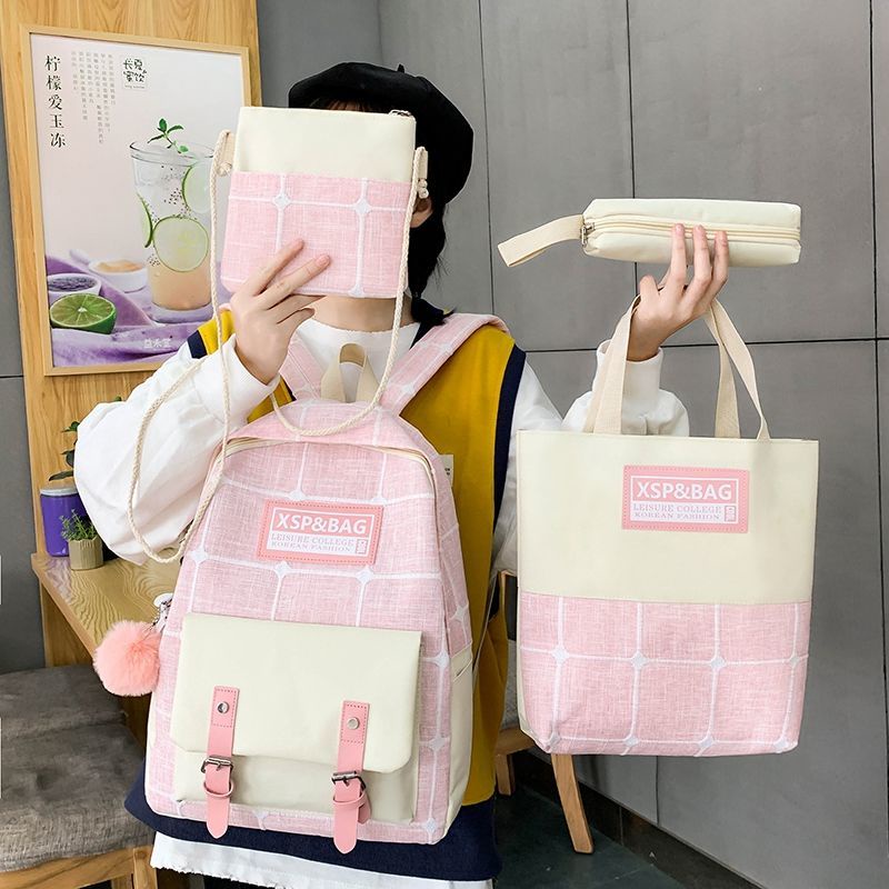 Set Ba Lô+Túi Đeo Chéo+Balo Vải Canvas Xinh Xắn Cho Nữ