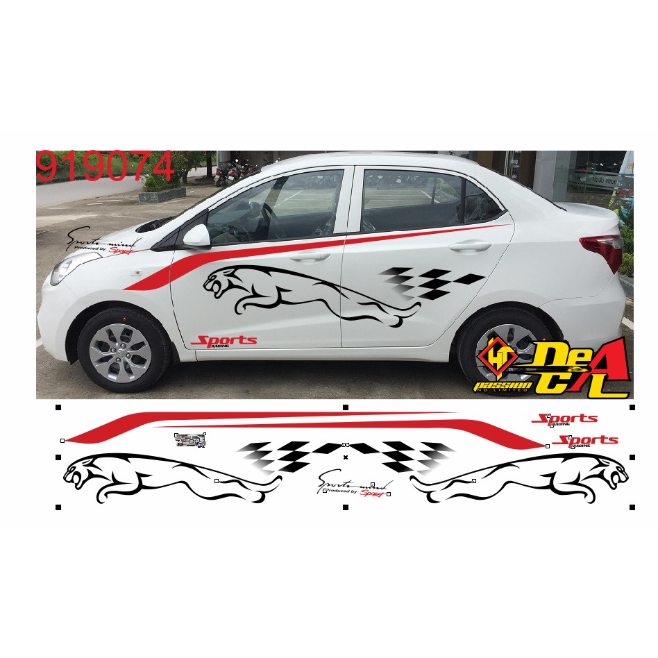 Tem dán sườn ô tô i10 Cao Cấp - Decal ô tô siêu bền- 918613, 918686, 919074, 916216