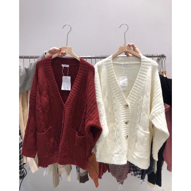 ÁO LEN CARDIGAN VẶN THỪNG FORM RỘNG OVERSIZE SIÊU HOT DATASFASHION199