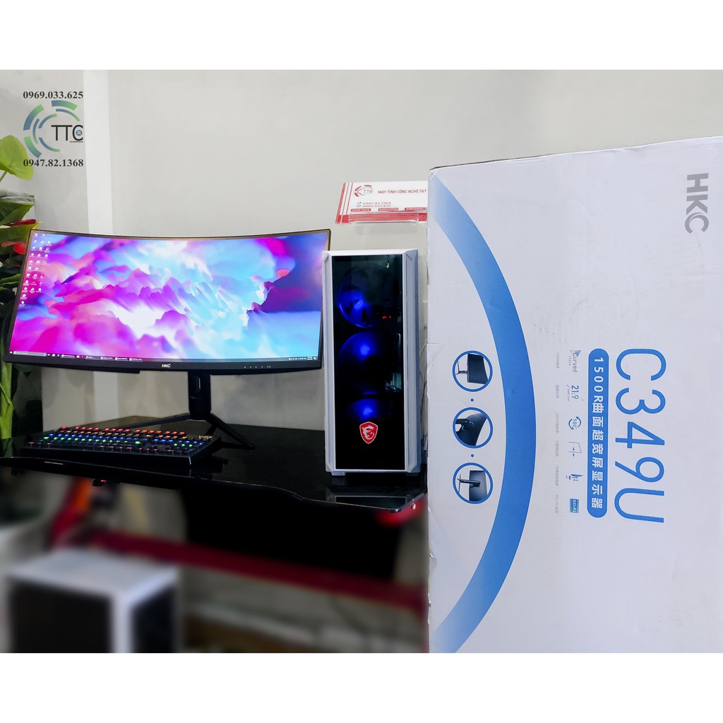 Màn Hình Máy Tính HKC 34inch 21:9, độ phân giải  UWQHD 4k , 100hz cong new fullbox 100%