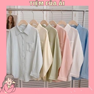 🌱 Áo sơmi màu pastel - Somi nữ trơn đũi - Áo sơ mi phong cách Hàn Quốc 🌱