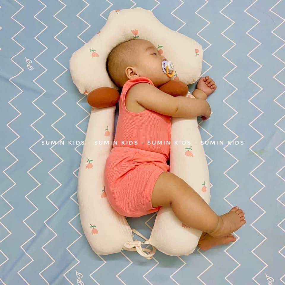 Gối ôm cho bé, gối chữ u cho bé sơ sinh hình Nấm SUMIN