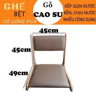 Ghế ngồi bệt kiểu Nhật xếp gọn bằng gỗ (Nệm xám)