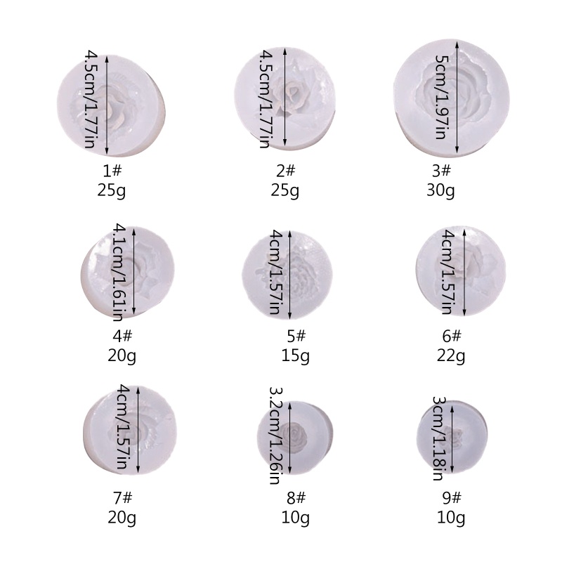 Khuôn Silicone Làm Móc Khóa Resin Epoxy Sáng Bóng Hình Bông Hoa Hình Học DIY