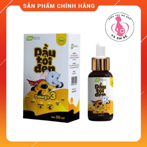 Dầu tỏi đen omega 3 ⚡AN TOÀN CHO BÉ ⚡ hết ho,sổ mũi cảm cúm hộp 30ml