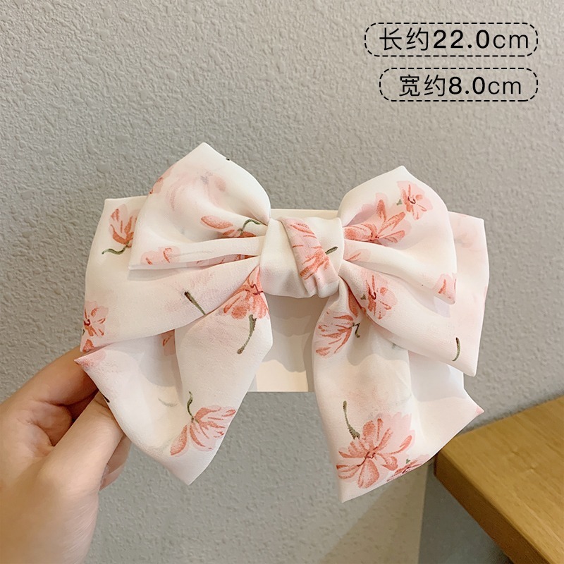 Kẹp Tóc Nơ Vải Chiffon Xinh Xắn Nhiều Họa Tiết Tùy Chọn