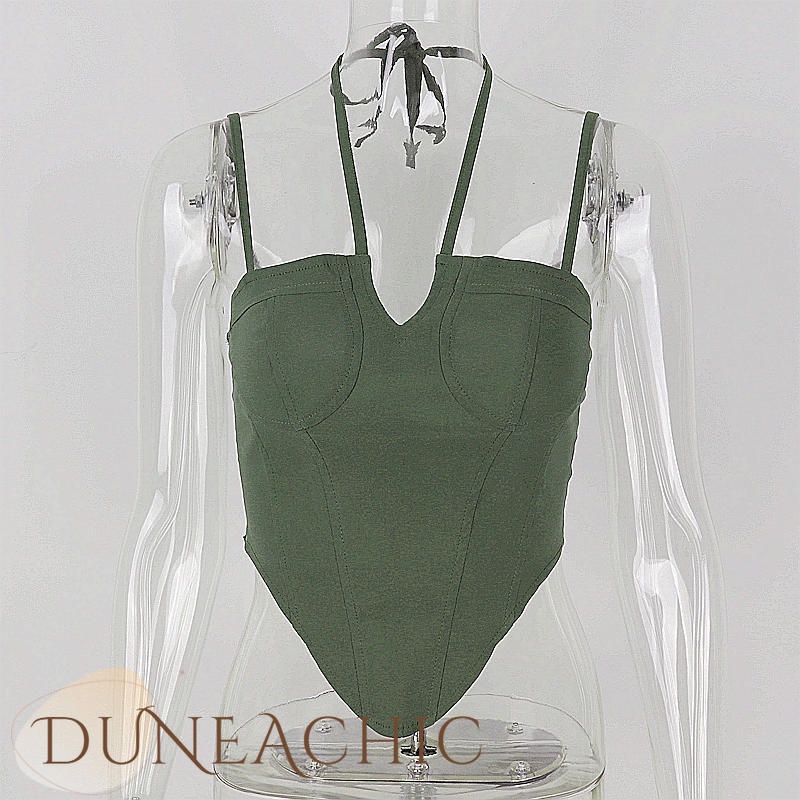 Áo hai dây DUNEA màu trơn hở lưng quyến rũ cho nữ