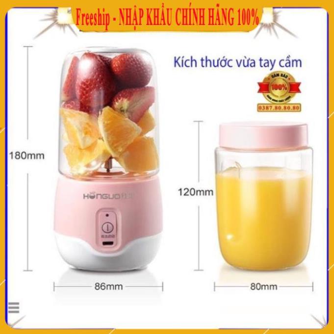 [ 6 LƯỠI - HÀNG ĐẸP ] Máy xay sinh tố mini cầm tay sạc điện/ Máy xay cầm tay đa năng, xay hoa quả, xay tỏi ớt Honguo