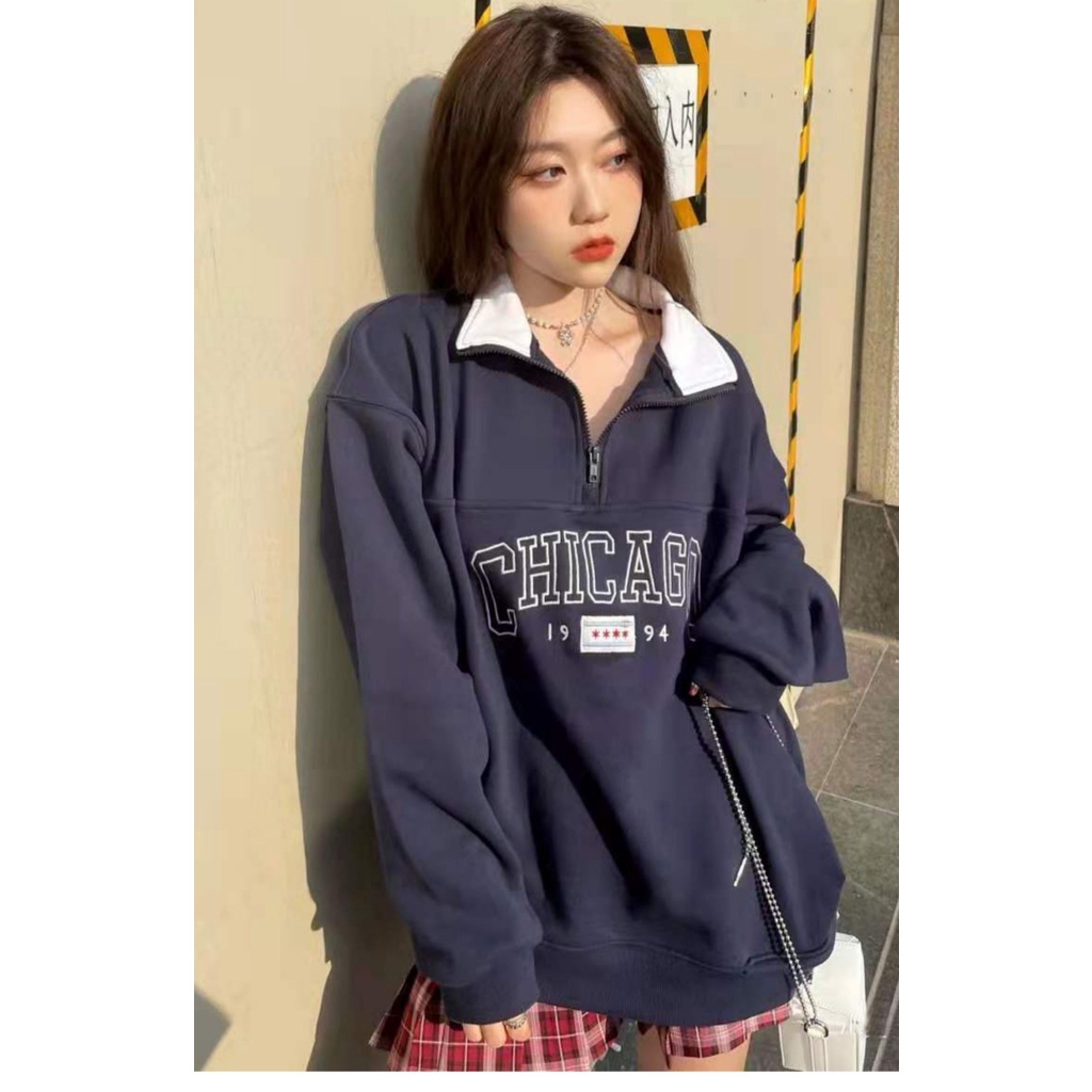 Áo Sweater Nam Nữ Khóa Cổ Chicago 1994 - Áo Thu Đông Chất Nỉ Ngoại Mềm Mịn Unisex Hottrend 2021 X.Store