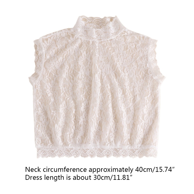 Áo Sơ Mi Không Tay Cổ Lọ In Hoa Phối Ren Phong Cách Hàn Quốc