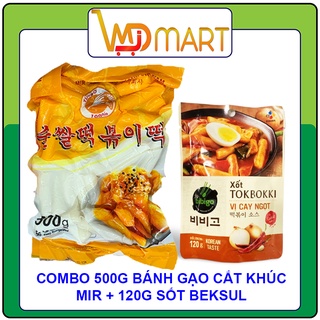 Bánh gạo hàn quốc tokbokki cắt khúc Mir 500g + sốt tok cay ngọt hàn quốc