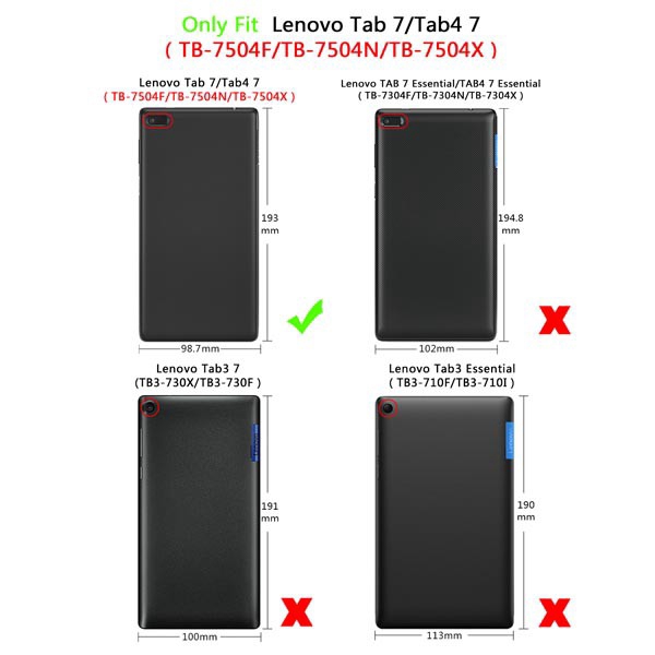 Vỏ bảo vệ case for Lenovo Tab 7 TB-7504 Ốp lưng protector Holder Tab4 7.0 inch TB-7504F 7504X Bao da