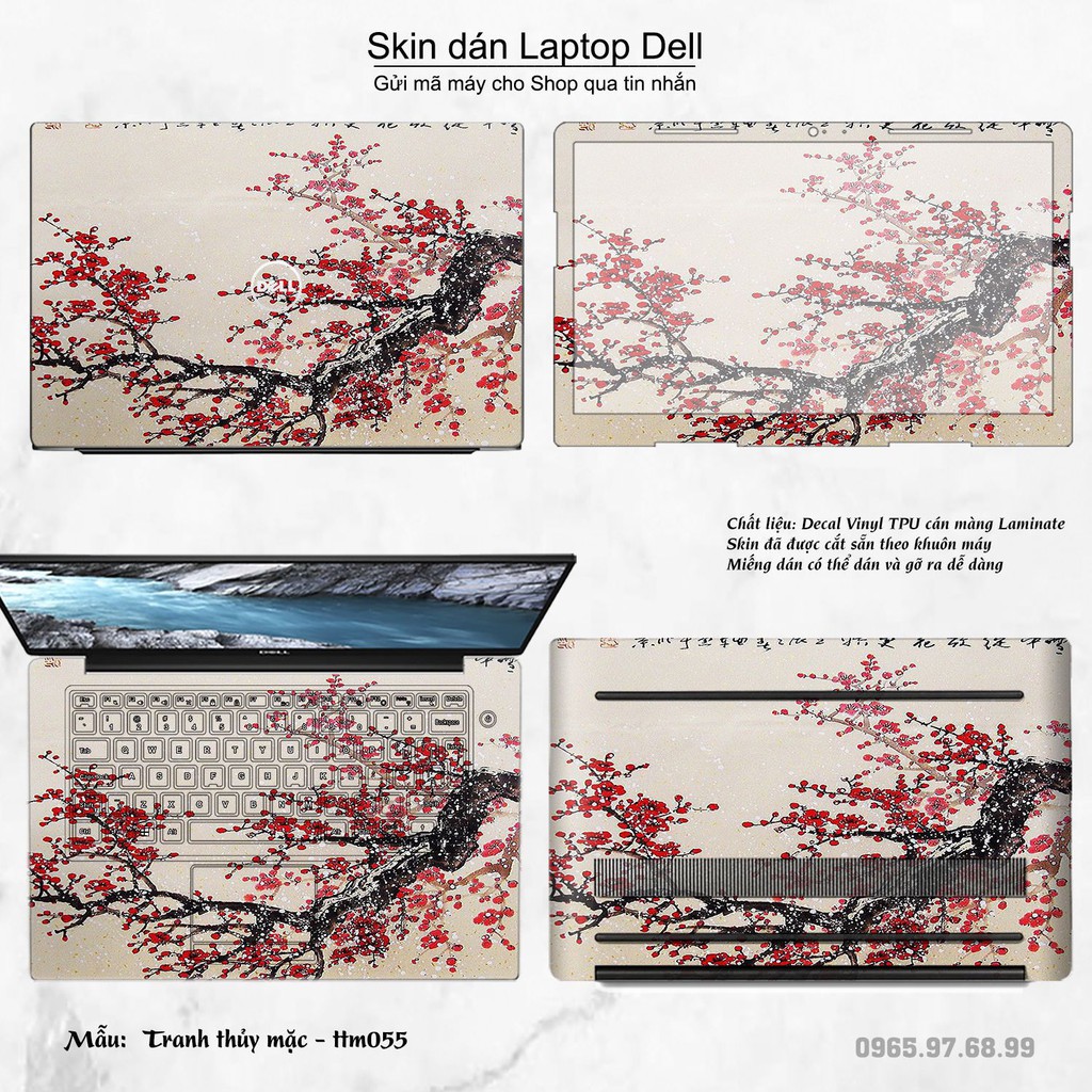 Skin dán Laptop Dell in hình Tranh thủy mặc nhiều mẫu 3 (inbox mã máy cho Shop)