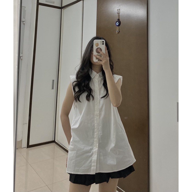 áo sơ mi không tay cách điệu - ảnh thật shop chụp | BigBuy360 - bigbuy360.vn