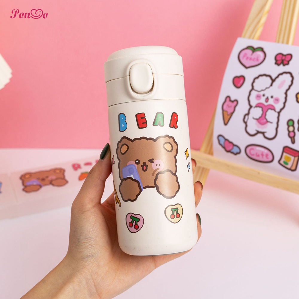 1 Sticker Dán Trang Trí Hình Gấu Xinh Xắn