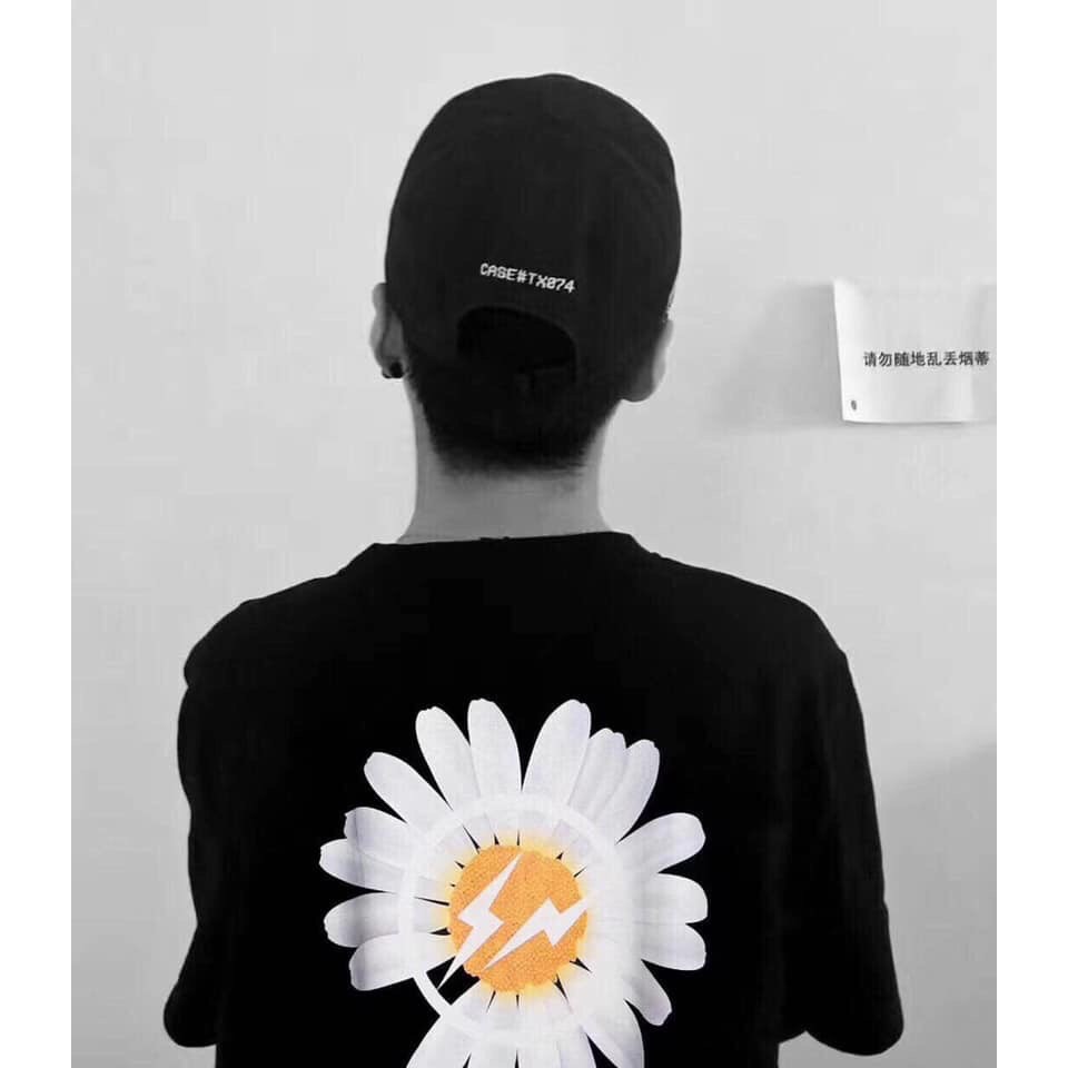 Áo thun hoa cúc tay lỡ unisex nam nữ form rộng cổ tròn vải cotton thấm hút | Beway