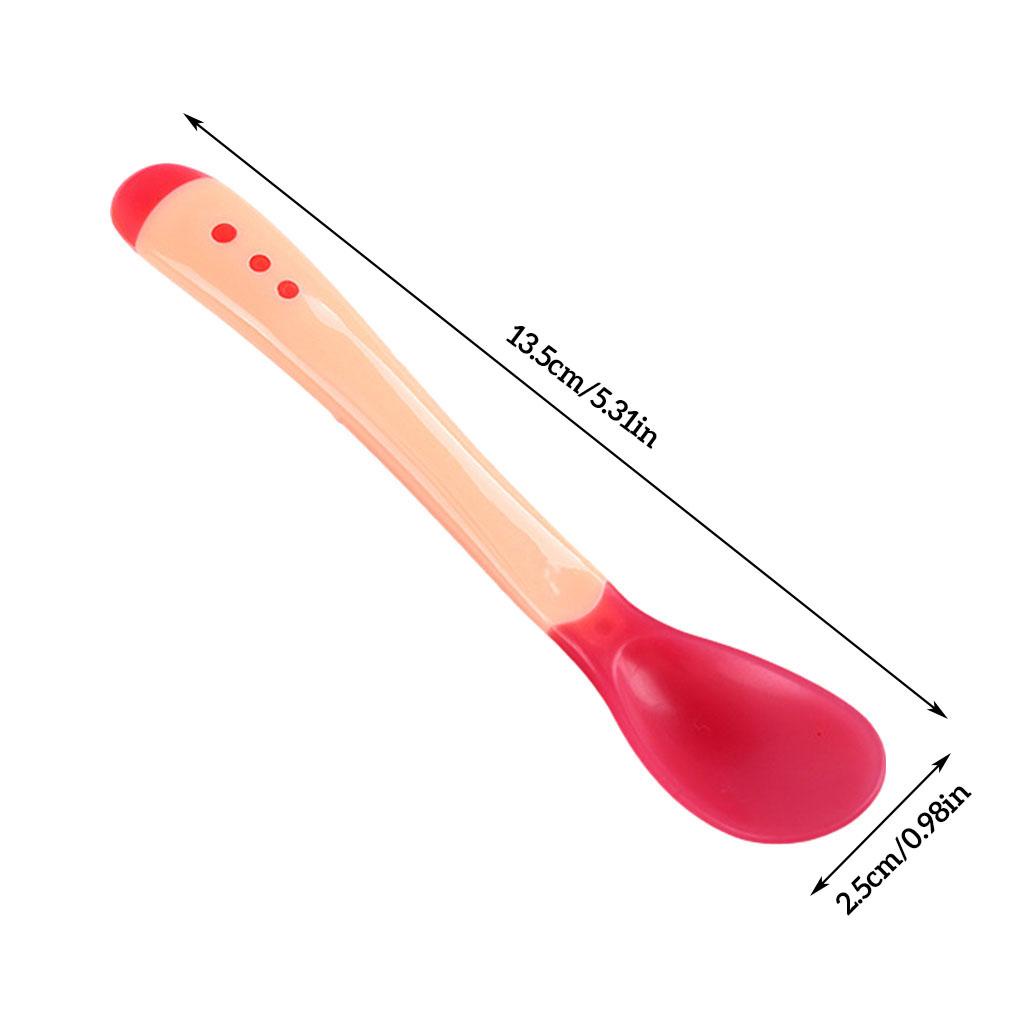Muỗng Nĩa Silicone Cảm Biến Nhiệt Độ Cho Bé Tập Ăn