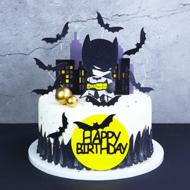 đồ trang trí bánh sinh kem [FREESHIP❤️] set cắm người dơi và đàn dơi