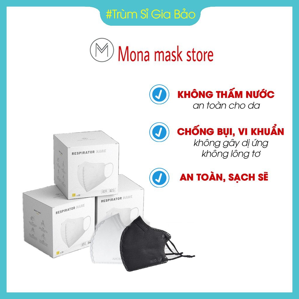 Khẩu Trang Mona Mask N99 6 Lớp 🌟SET 3 CHIẾC 🌟 Khẩu Trang 3D Kháng Khuẩn Ngăn Ngừa 99% Bụi Siêu Mịn Từ 0,3 Micromet Vượt