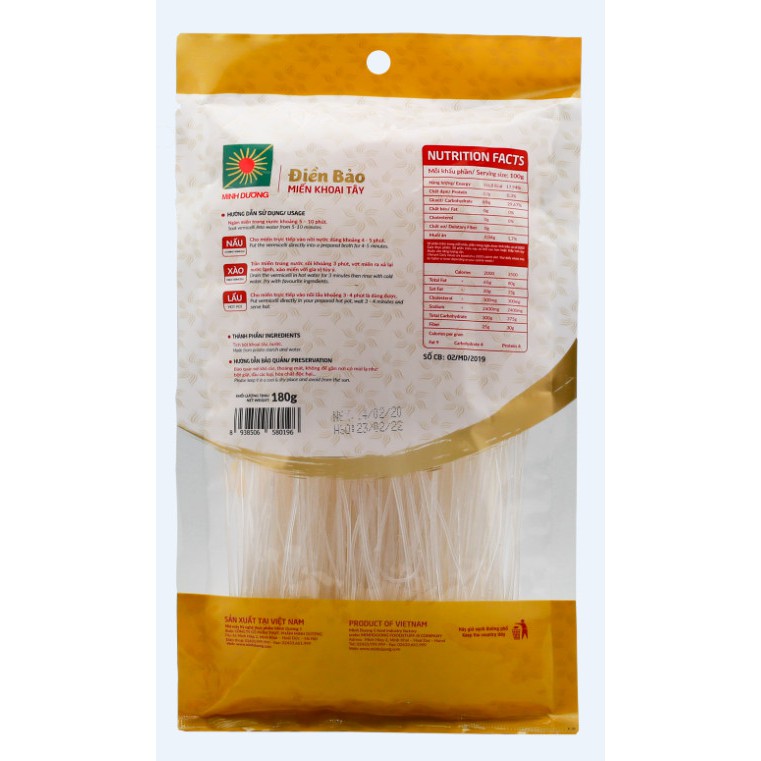 Combo 2 gói Điền Bảo Miến Khoai Tây 180g - Hàng chính hãng Minh Dương