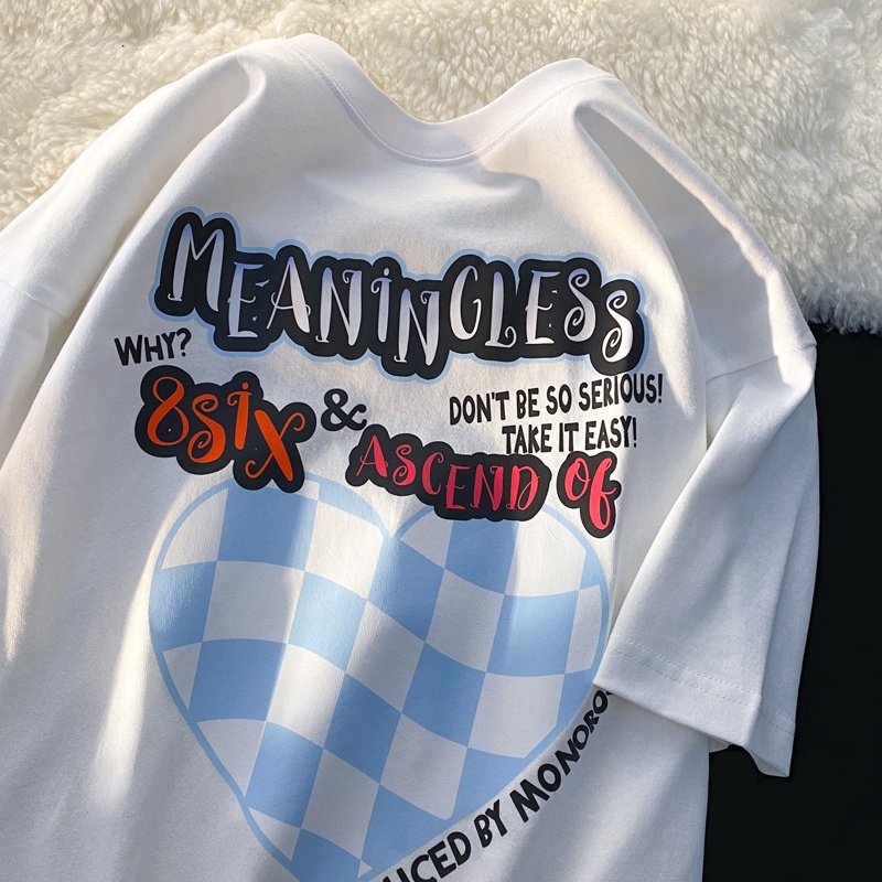 NRVP Áo Thun Nữ Ngắn Tay In Chữ Phong Cách Hàn Quốc