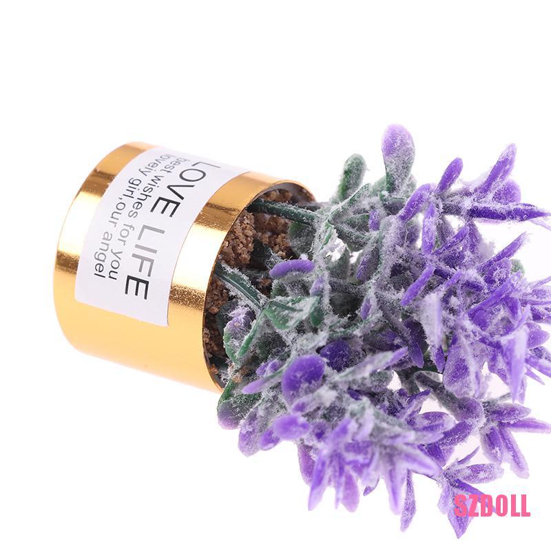 1 Chậu Hoa Oải Hương Mini Bằng Sắt Tỉ Lệ 1:12 Trang Trí Nhà Búp Bê/Tiểu Cảnh/Vườn