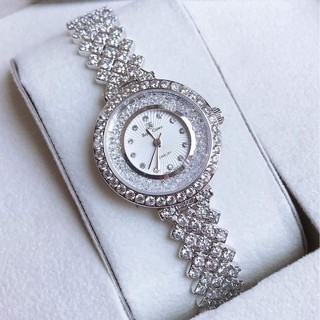 Đồng Hồ Nữ Royal Crown 2606 Bạc Phiên Bản Đá Chảy 28mm