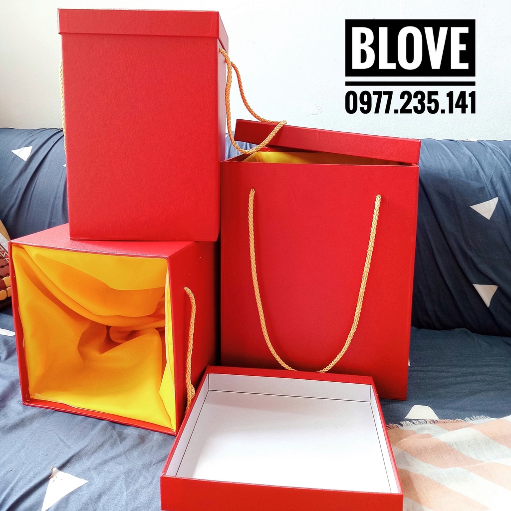 Hộp đựng bình hút lộc, bình hút tài lộc phong thủy làm quà tặng gốm sứ Bát Tràng cao cấp, Hộp si lụa đỏ full các kích cỡ