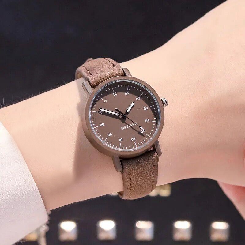 Đồng Hồ Quartz Nữ Dây Da Mặt Tròn