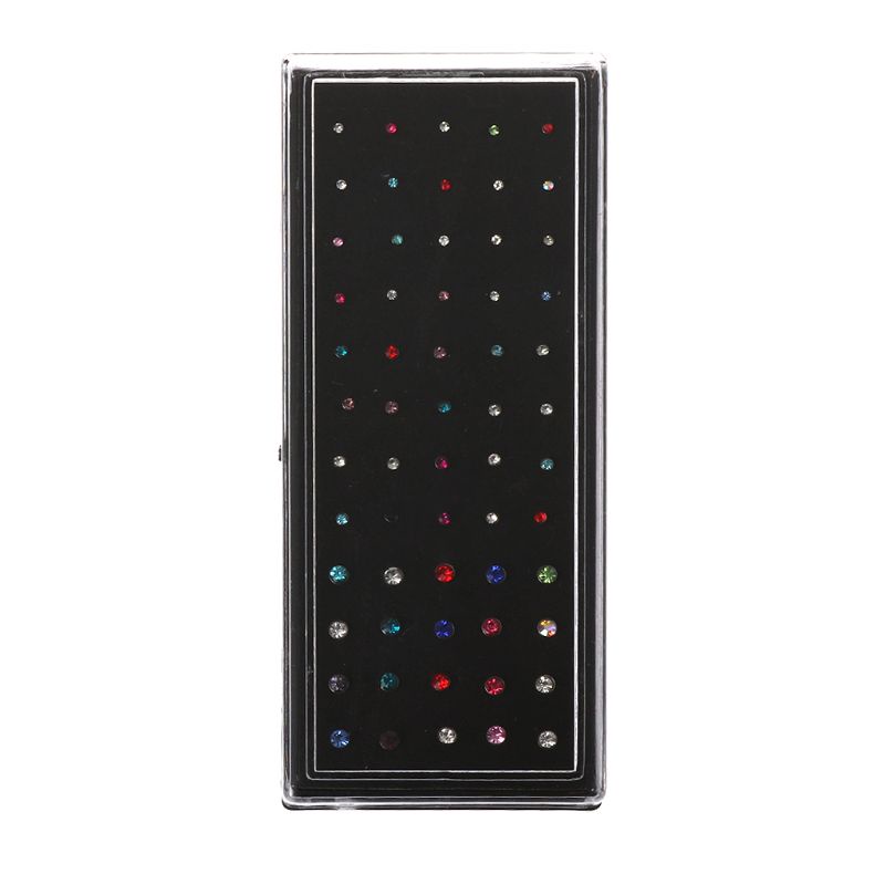 Hộp 60 chiếc khuyên mũi bằng thép không gỉ