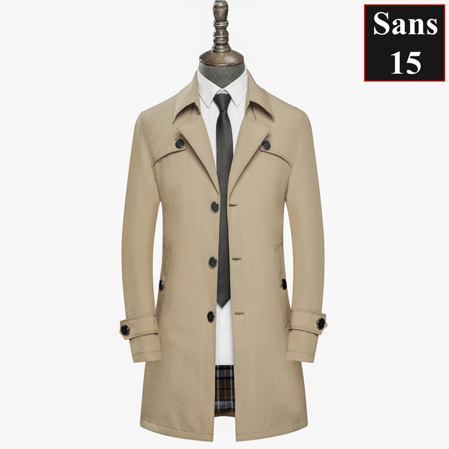 Áo khoác blazer nam kaki Sans15 măng tô hàn quốc mangto dáng vừa big size to cỡ ...