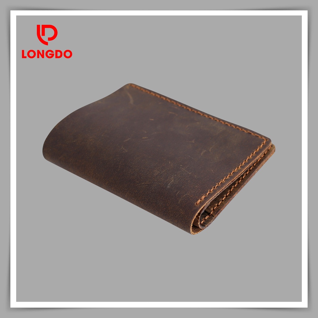 Ví da bò sáp - Cam kết da bò thật 100% - Hàng chính hãng thương hiệu Longdo Leather - BD03