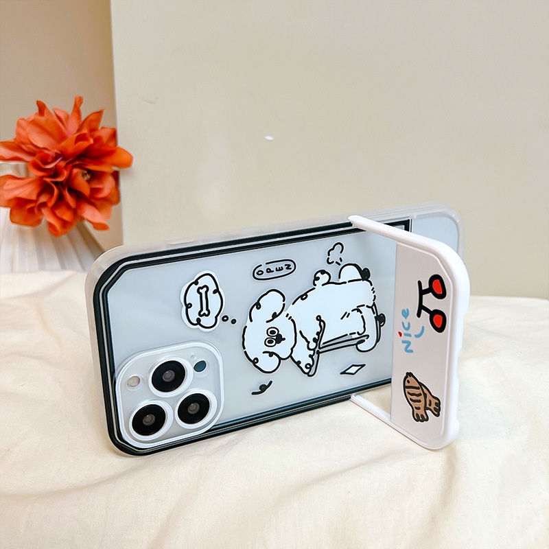 Ốp lưngiphone Ốp Điện Thoại Kèm Giá Đỡ Tàng Hình Họa Tiết Hoạt Hình Dễ Thương Cho iphone 14 / 13Pro 12 / xs / 6 / 7 / 8PLUS Dinuo case