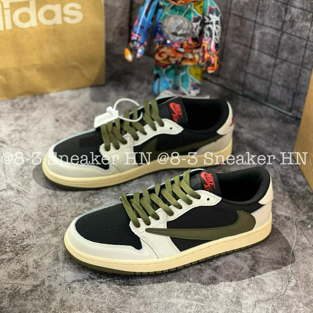 Giày Thể Thao Cổ thấp Travis Scott x Air Jordan 1 Low Reverse Mocha OG Olive Xanh Rêu Trắng