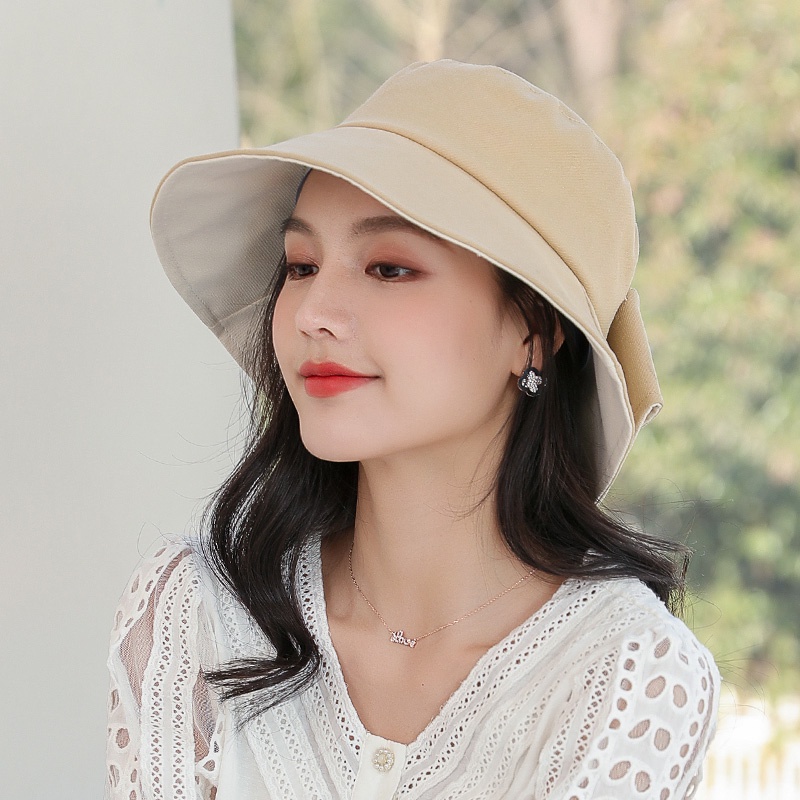 Nón Vành Chống Tia Uv Đính Nơ Phong Cách Hàn Quốc Cho Nữ
