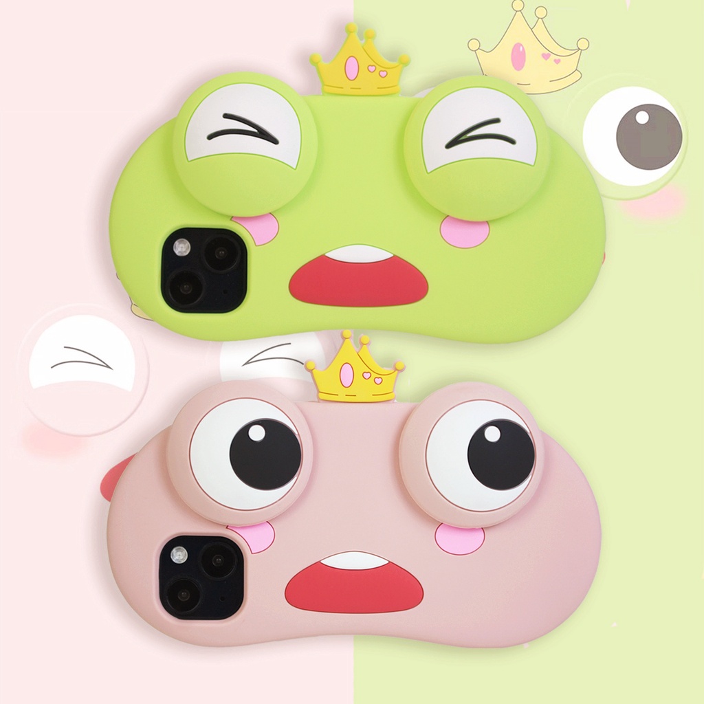 Ốp Điện Thoại Silicon Mềm Chống Sốc Hình Hoàng Tử Ếch Đội Vương Miện Cho 11 xs max 7P 8 Plus 12pro 13 pro max