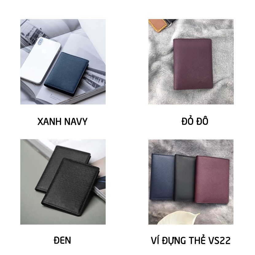 Ví Nam Da Mini Đựng Thẻ ATM, Namecard Da Bò Nhỏ Gọn Thời Trang Nam Nữ KAZOO VS22 Bảo Hành Da 12 Tháng