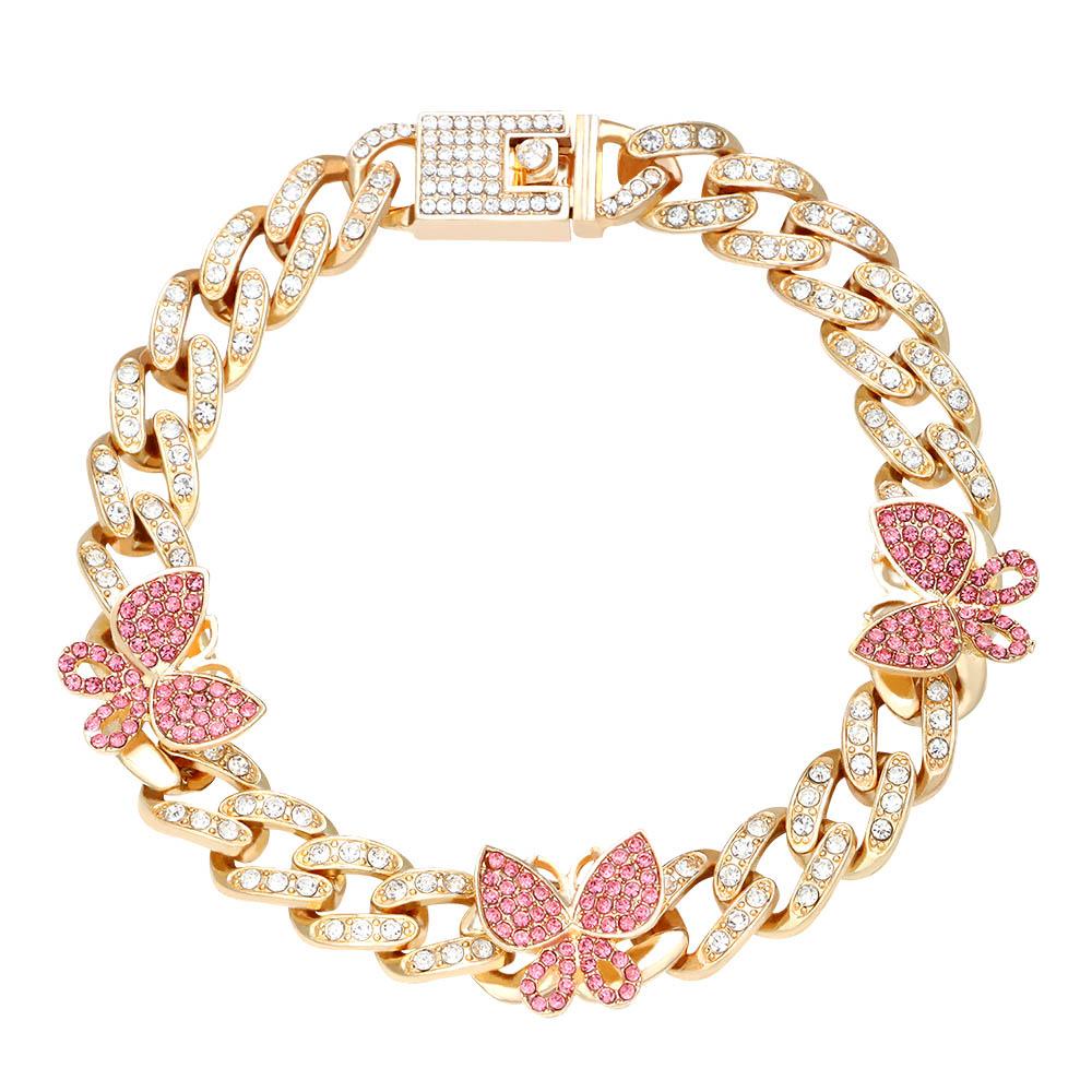 Lắc Chân Mạ Vàng 18K Đính Đá Hình Bướm Xinh Xắn Cho Nữ|Bông Tai Mạ Bạch Kim 18K Sang Trọng 18K
