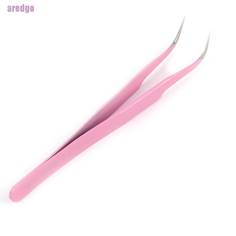 [Hàng mới về] 2 Nhíp đầu thẳng/ cong màu hồng chuyên dụng cho nối mi