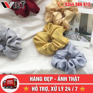 [FREE SHIP TOÀN QUỐC] Dây Buộc Tóc - Cột Tóc Scrunchies Vải Phi Bóng Màu Trơn Thời Trang