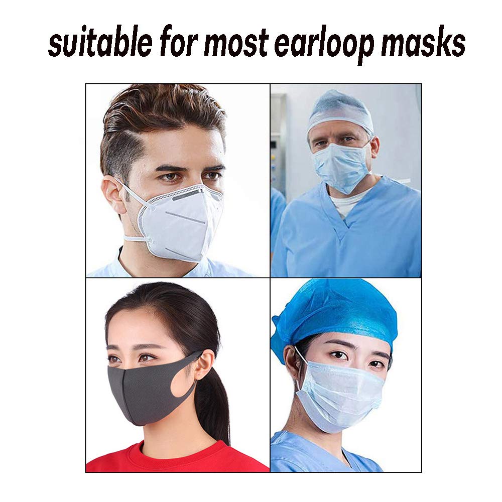 Bộ 4 Móc Đeo Khẩu Trang 3 Mức Độ Bằng Silicone Chống Trượt Có Thể Điều Chỉnh