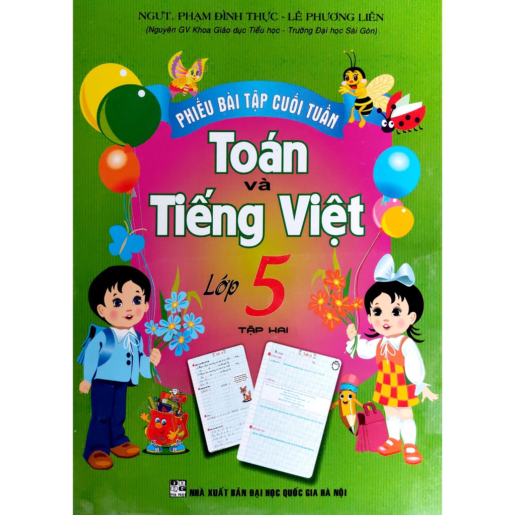 Sách - Phiếu bài tập cuối tần Toán và Tiếng Việt 5