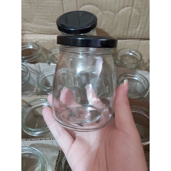 hủ thủy tinh 200ml chưng yến thân lùn nắp thiếc