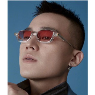 The new sunglasses glasses personality small box half against blue flat lens