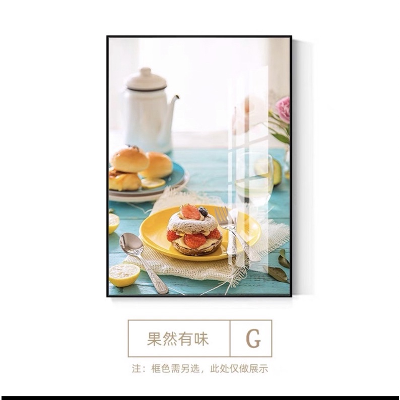 Tranh TReo Phòng Ăn/ Ngủ/ Bàn Trang Điểm tráng gương decor Nhà hàng /Quán bánh ngọt/ Phòng trà hoạ tiết bánh ngọt