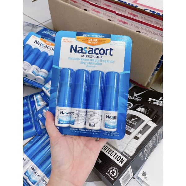 Xịt mũi giảm viêm xoang, dị ứng Nasacort Allergy 24hr Non-Drowsy Nasal Spray