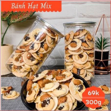 BÁNH ĐỒNG TIỀN MIX HẠNH NHÂN+HẠT ĐIỀU+NHO KHÔ HŨ 300R